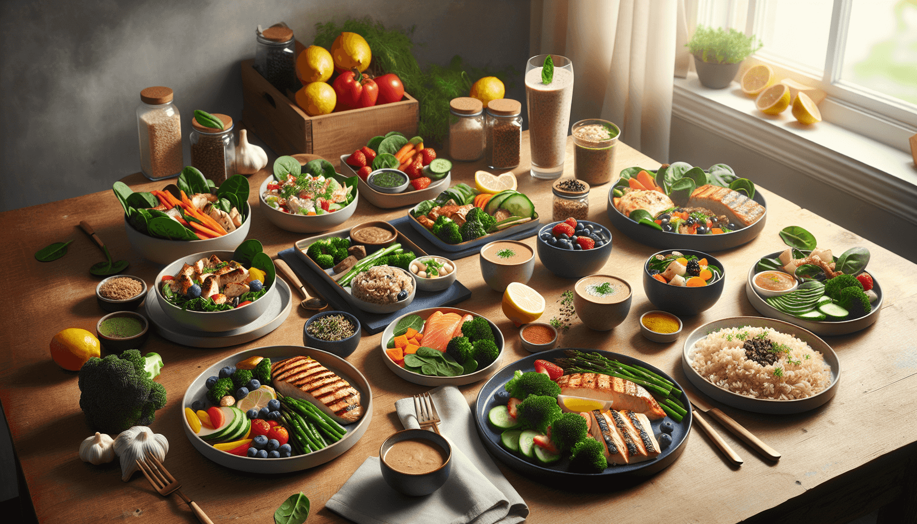 Sélection de repas FitChicken sur une table